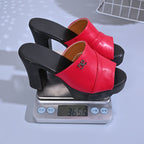 Damen Plateau-Pantoletten mit elegantem Riemendesign und bequemer Sohle R&B