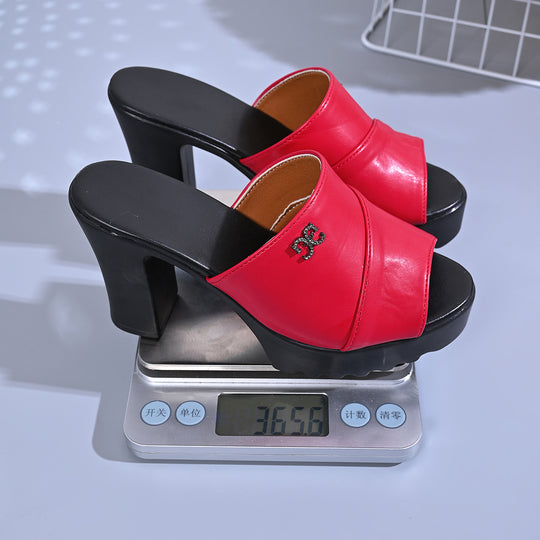 Damen Plateau-Pantoletten mit elegantem Riemendesign und bequemer Sohle R&B