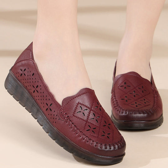 Damen Atmungsaktive Mokassins mit perforiertem Design und rutschfester Sohle R&B