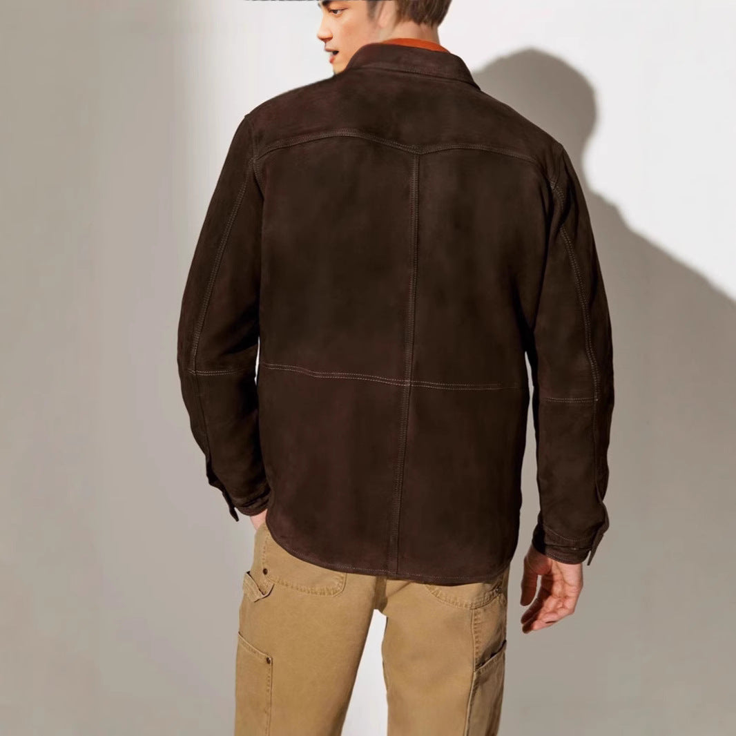 Herren Vegan lederjacke mit modernem Schnitt und praktischen Taschen R&B
