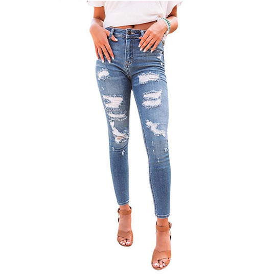 Damen Skinny Jeans mit modischen Destroyed-Effekten R&B