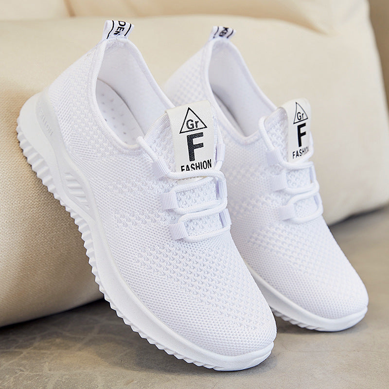 Damen Sportliche und atmungsaktive Mesh-Laufschuhe mit elastischem Schnürsystem R&B