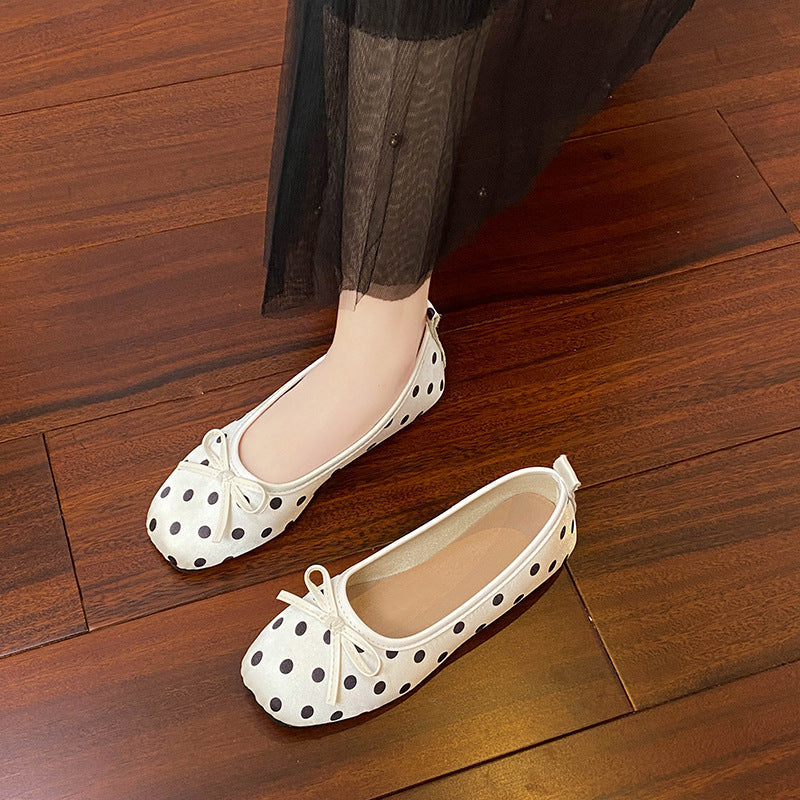 Damen Ballerinas mit verspieltem Punktedesign und zartem Schleifen-Detail R&B
