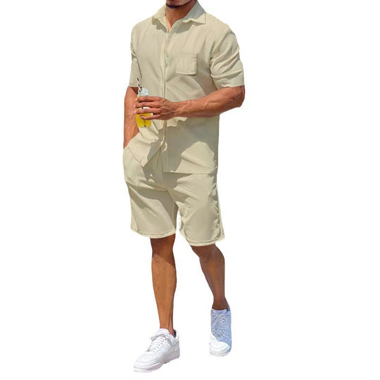 Herren lässiger Kurzoverall mit praktischen Taschen R&B