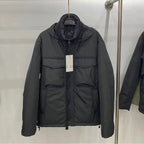 Herren lässige Outdoorjacke mit abnehmbarer Kapuze und großzügigen Taschen Hedi-Mode