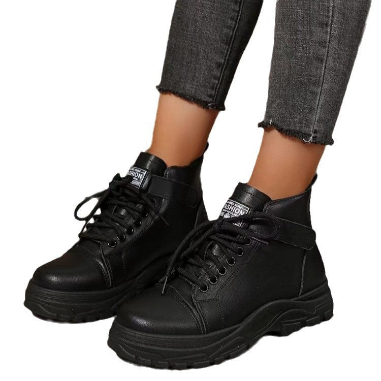 Damen Modische Schnürboots mit stabiler Sohle und praktischem Klettverschluss R&B