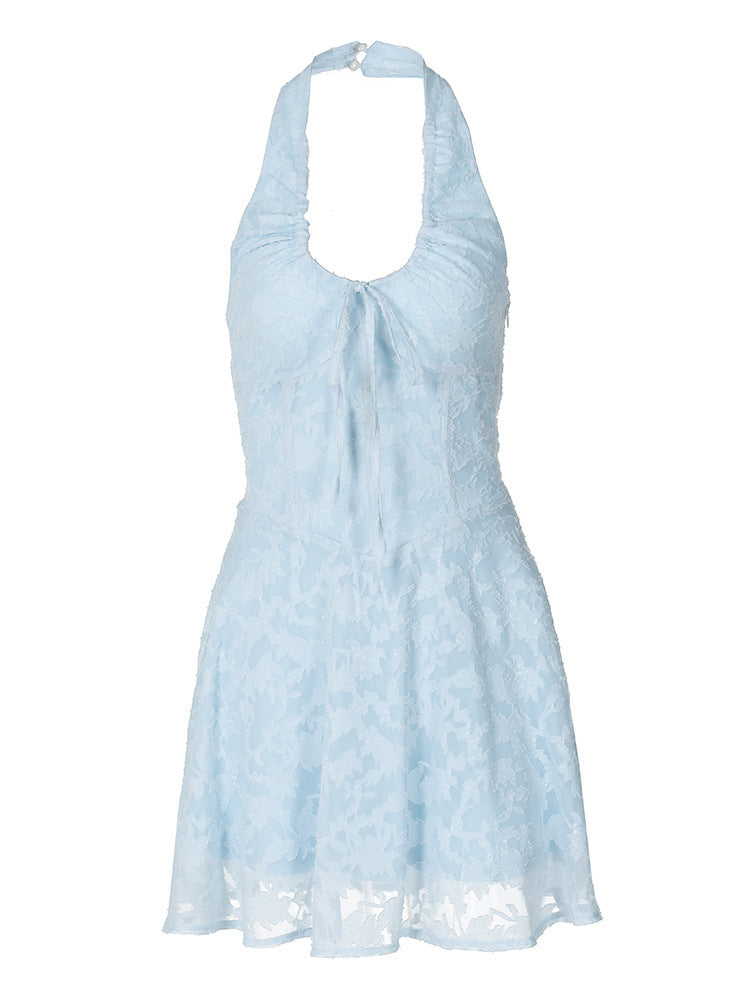 Damen Verspielt romantisches Boho-Kleid mit Spitze und halbem Hals R&B