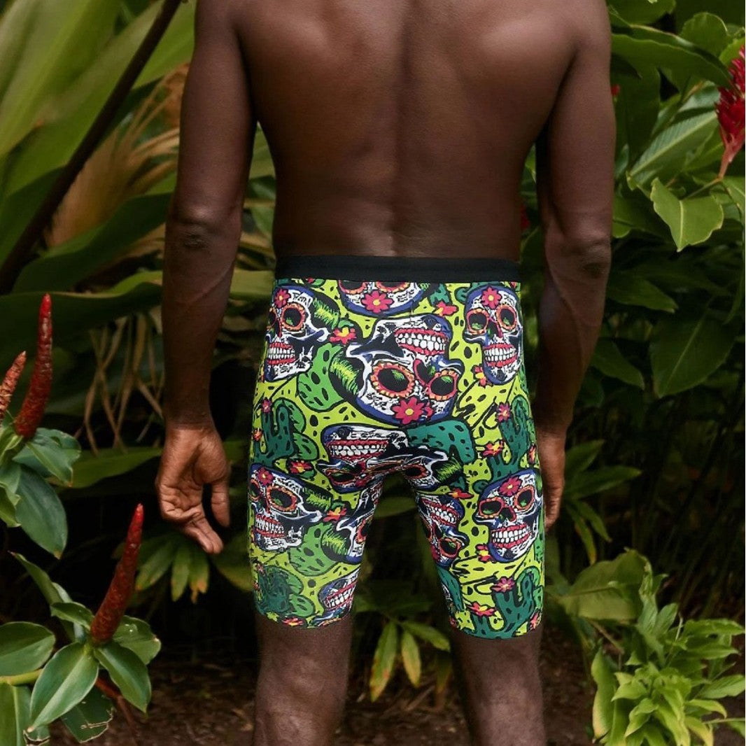Herren Badeshorts mit kreativem Totenkopf-Design und elastischem Bund R&B