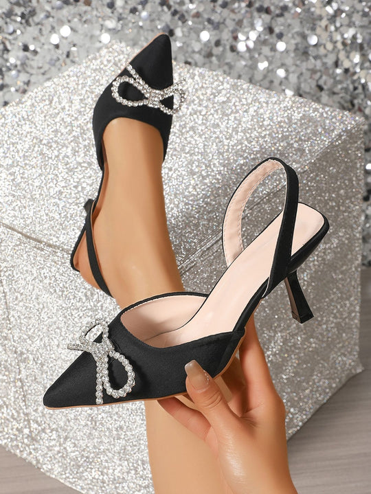 Damen Slingback-Pumps mit glamourösem Schleifenakzent R&B