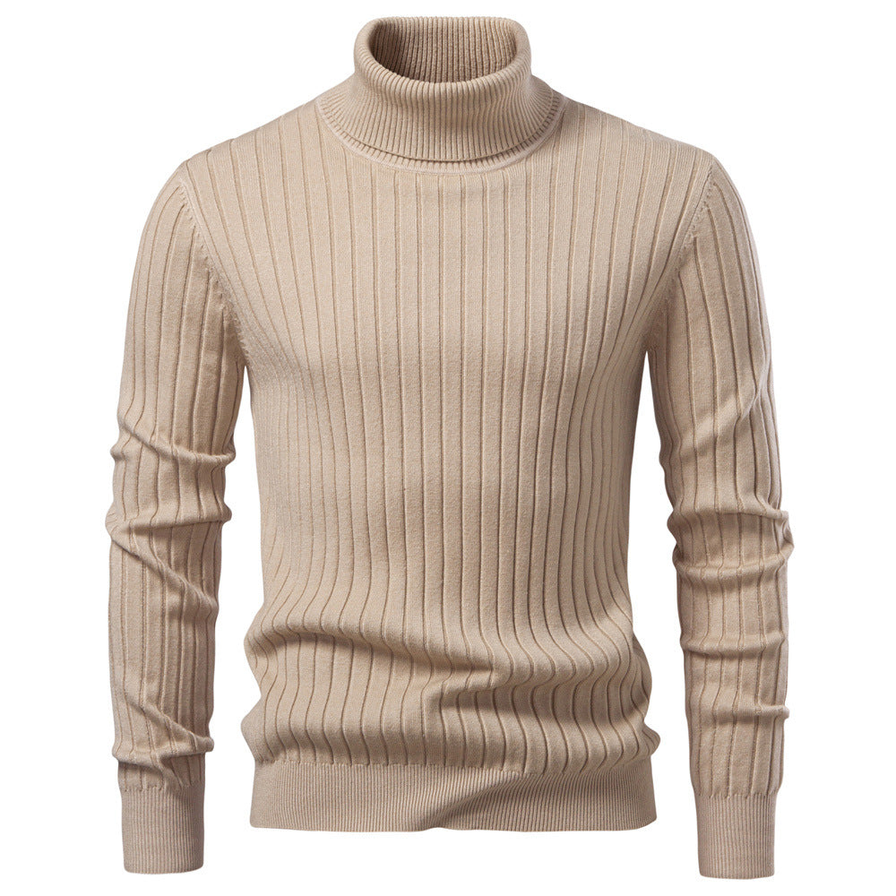 Herren Rollkragenpullover mit feinem Rippstrukturdesign R&B