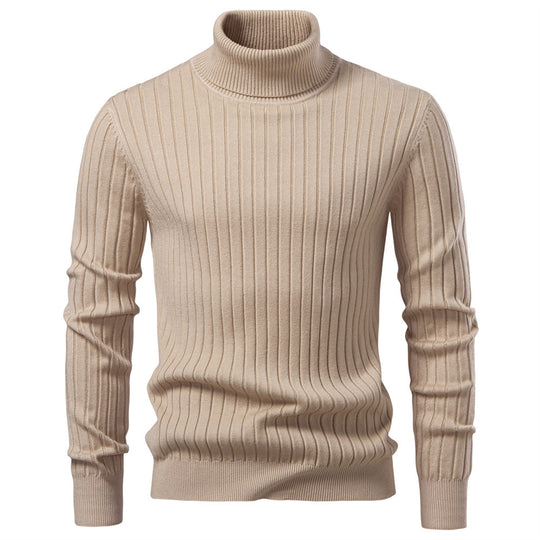 Herren Rollkragenpullover mit feinem Rippstrukturdesign R&B