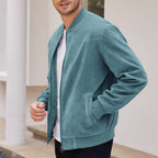 Herren hochwertige Wildlederjacke im sportlichen Bomberstil mit elastischen Bündchen R&B