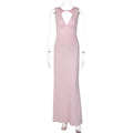 Damen Elegantes Kleid mit tiefem V-Ausschnitt und raffiniertem Rücken R&B