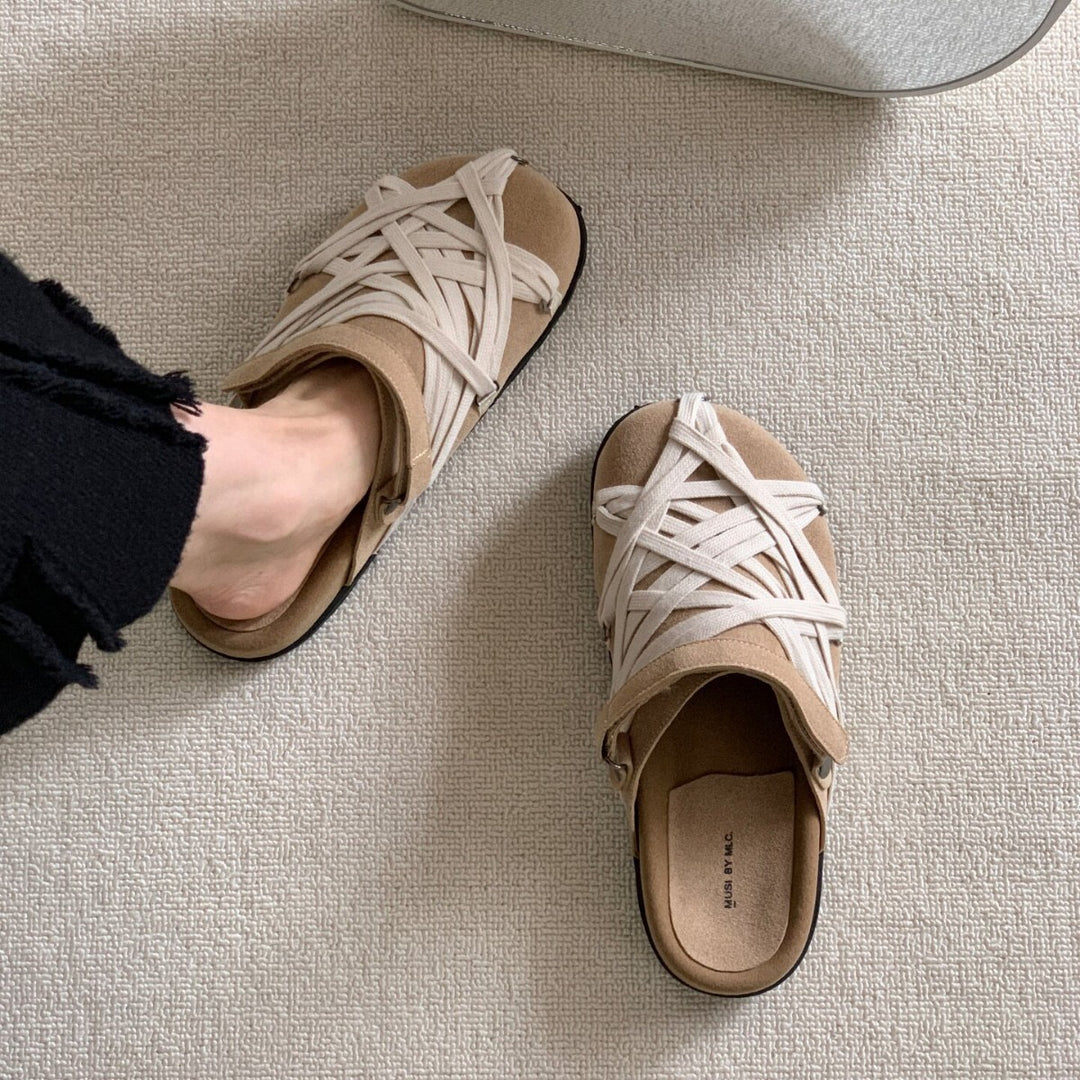 Damen Clogs mit geflochtenem Design und komfortablem Fußbett R&B