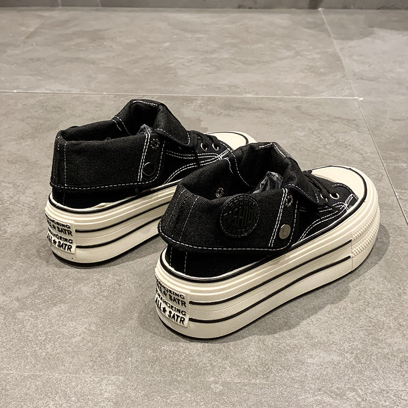 Damen High-Top Sneakers mit modischem Plateau und verstellbarem Knöchelriemen R&B