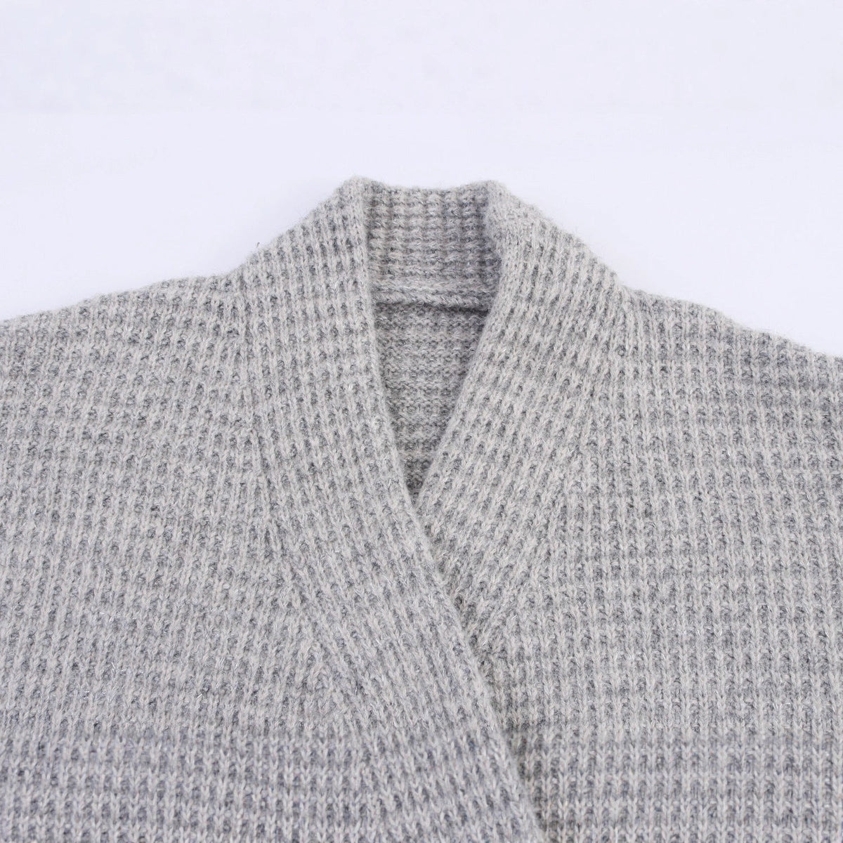 Damen Strickjacke mit doppelter Knopfleiste und hoher Kragen R&B