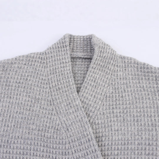 Damen Strickjacke mit doppelter Knopfleiste und hoher Kragen R&B