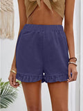 Damen Shorts mit Rüschendetails und Elastischem Bund R&B