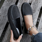 Damen geflochtene Slipper mit elastischem Einsatz R&B
