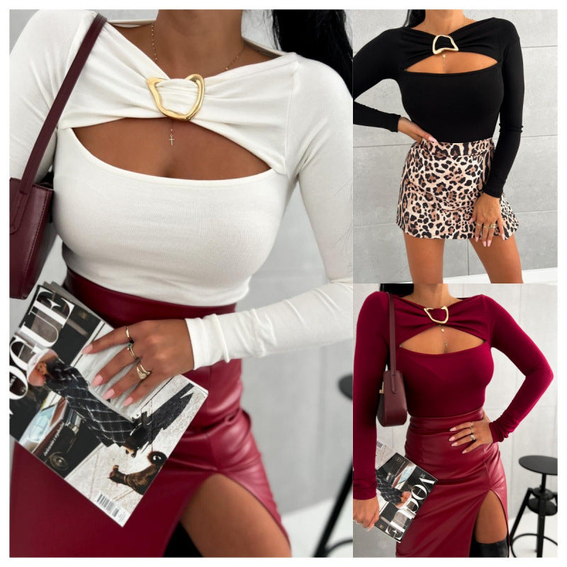 Damen Oberteil mit elegantem Cut-Out und langem Arm R&B