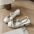 Damen elegante Slingback-Pumps mit modischem Schleifendetail und komfortablem Blockabsatz R&B
