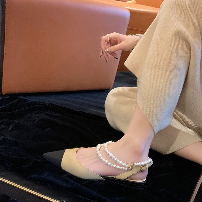 Damen Elegante Slingback-Pumps mit Perlenapplikationen und hochwertiger Schuhsohle R&B