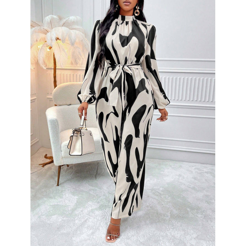 Damen Maxikleid mit stylischem Wickel-Design und eleganten Puffärmeln R&B