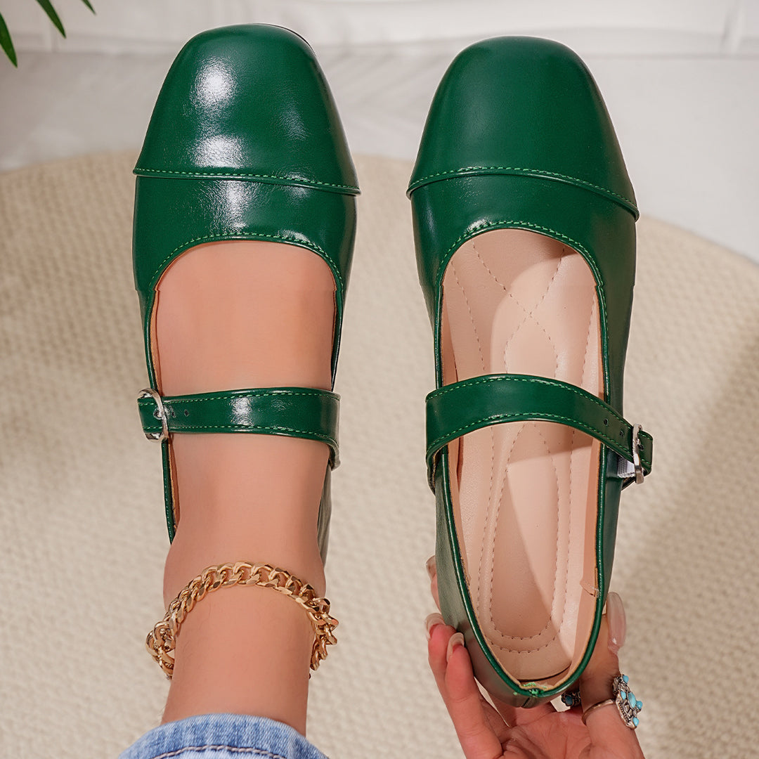 Damen Ballerinas mit verstellbarem Riemen und elegantem Obermaterial R&B