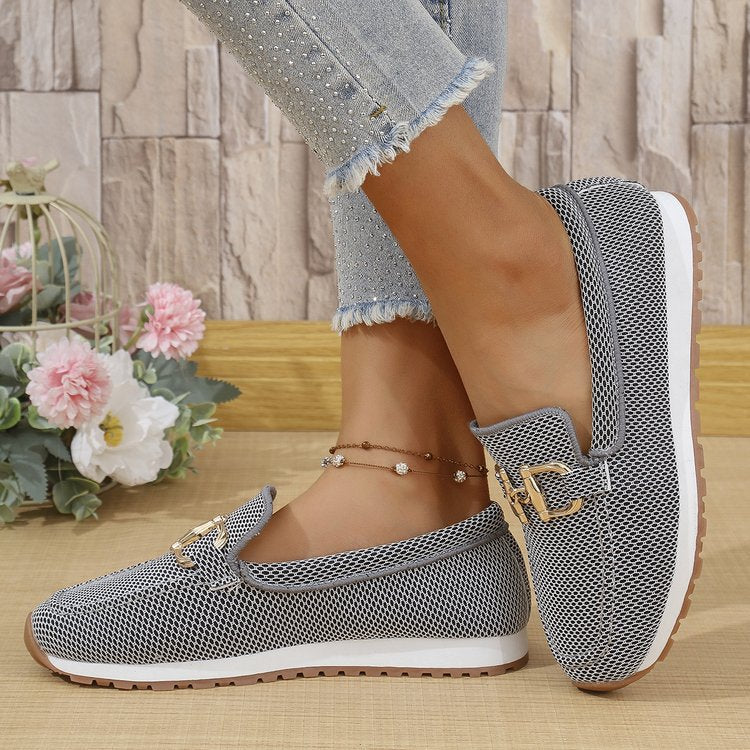Damen Atmungsaktive Slip-On Sneakers mit elastischen Einsätzen und komfortablem Fußbett R&B