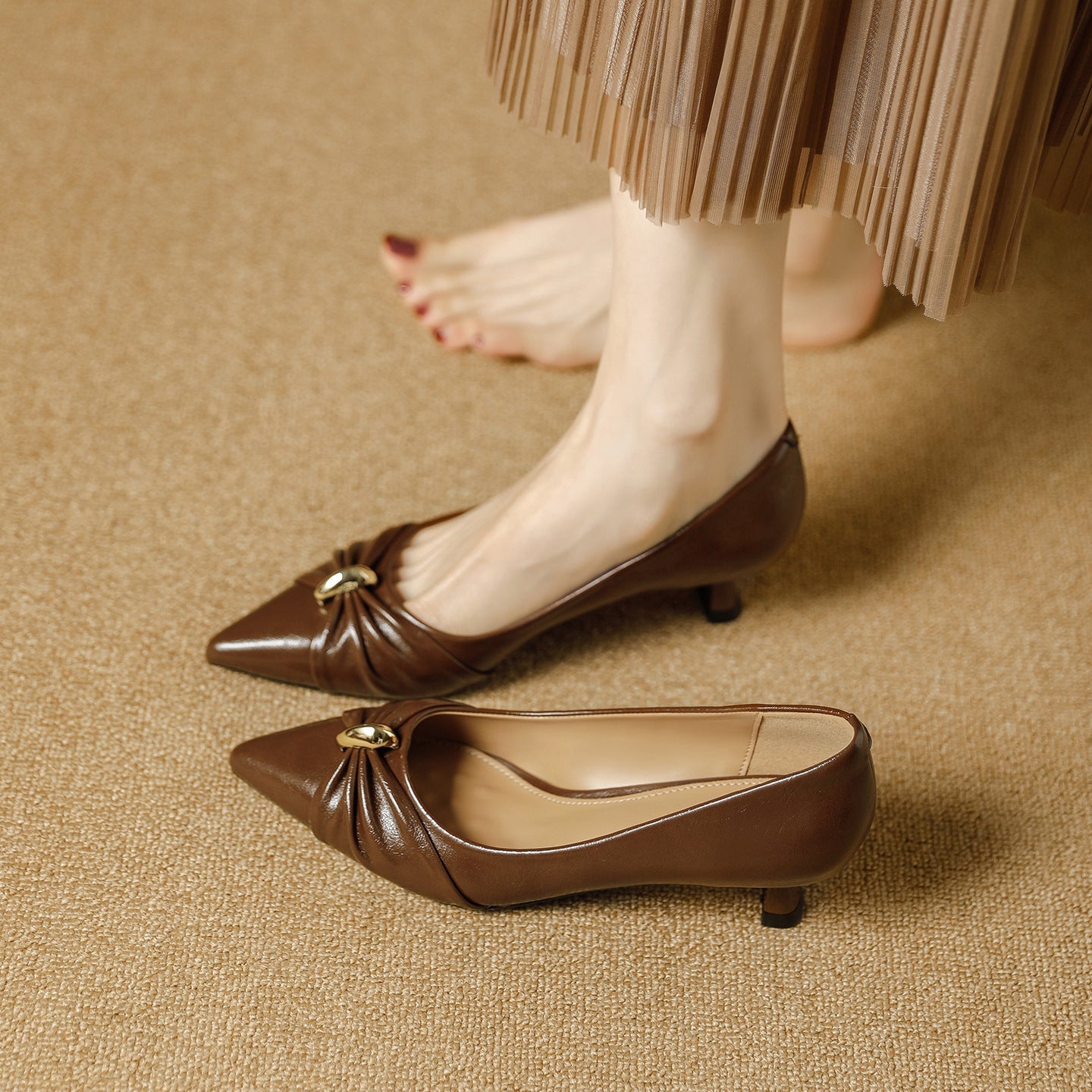 Damen elegante spitze Pumps mit dekorativer Schleife