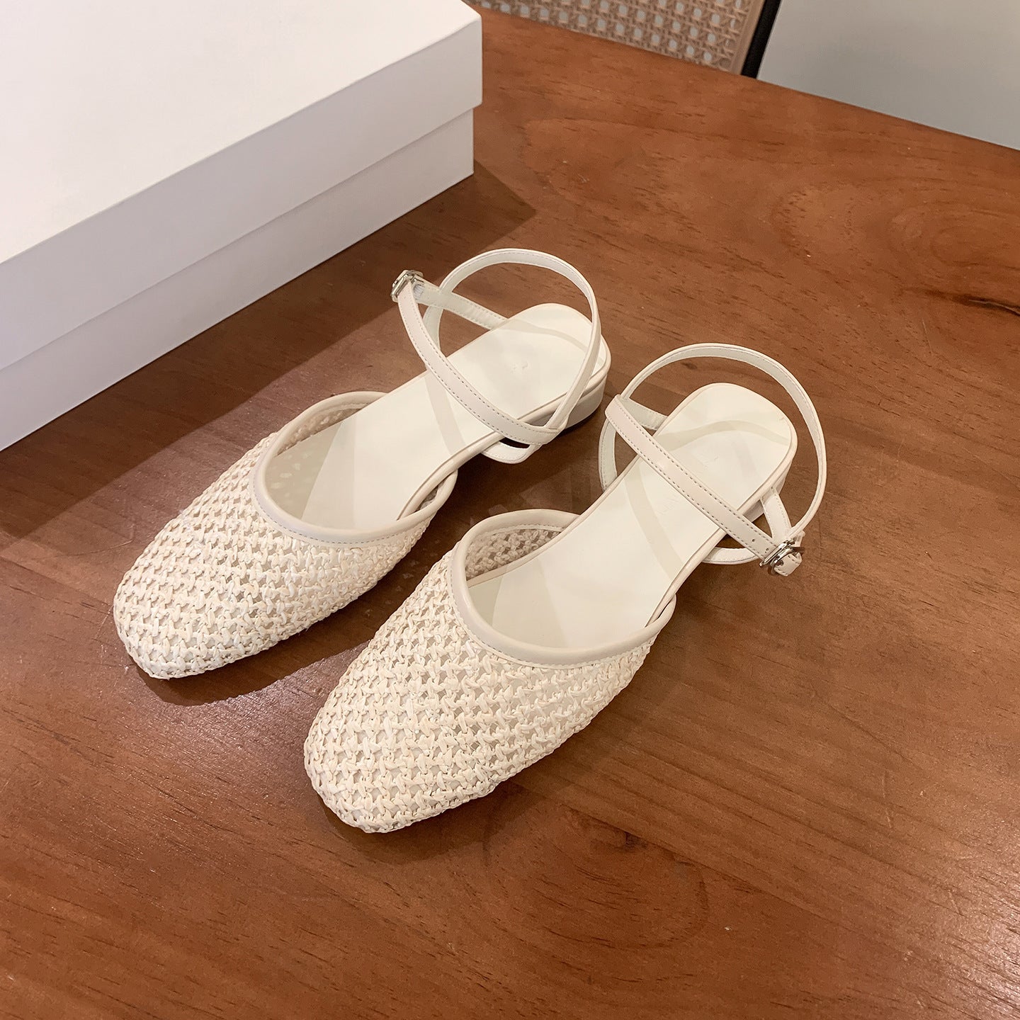 Damen Slingback-Pantoletten mit geflochtenem Obermaterial