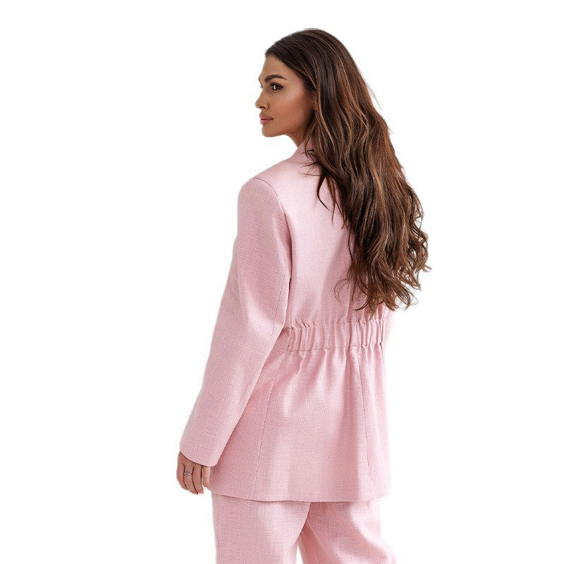 Damen Elegante Businessanzug mit oversized Blazer und weitem Hosenstil R&B