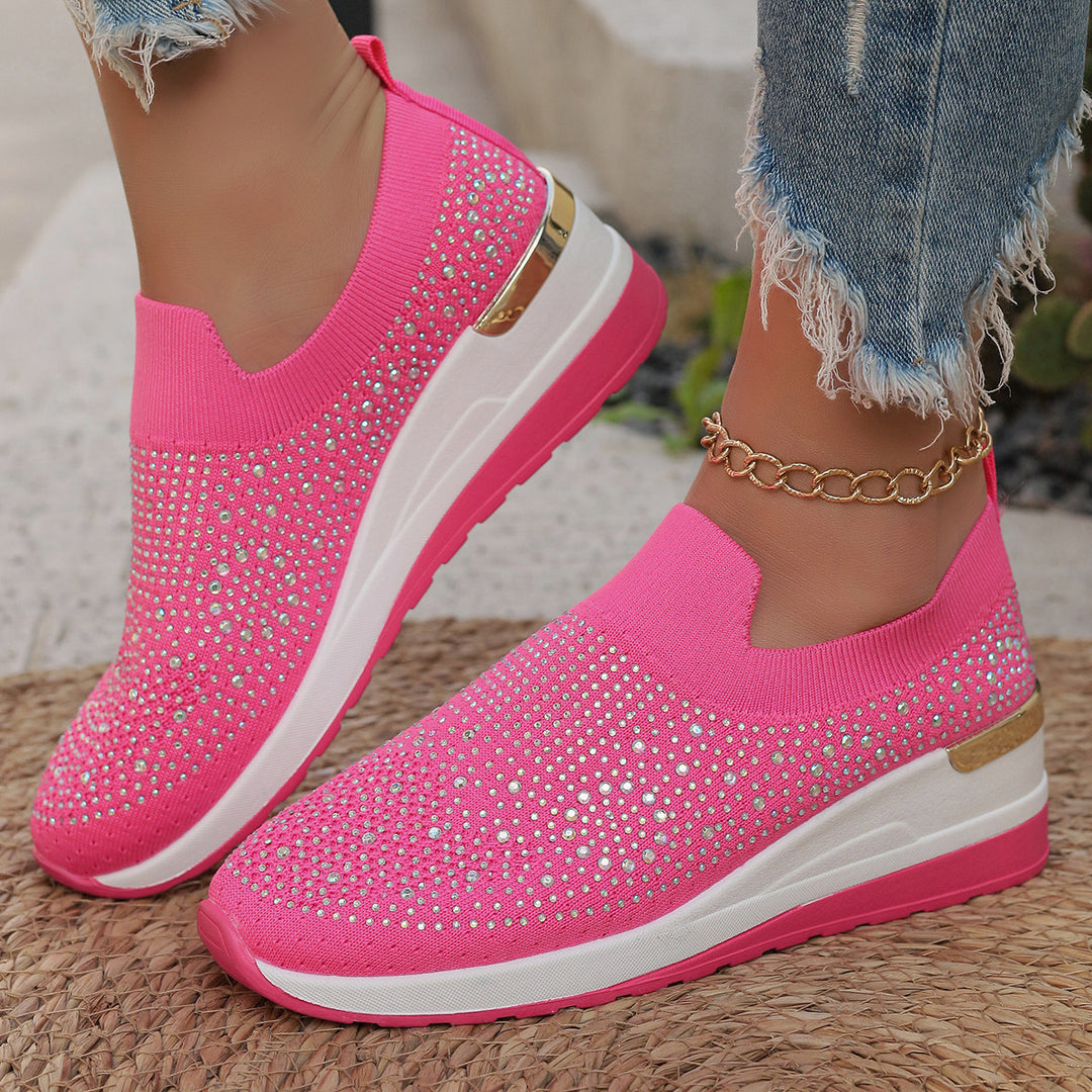 Damen Glitzernde Slip-On Sneakers mit gepolsterter Sohle R&B