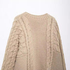 Damen Strickpullover im lässigen Oversize-Schnitt mit aufwendigem Zopfmuster R&B