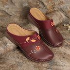 Damen Clogs mit floralem Applikationsdesign und rutschfester Sohle R&B