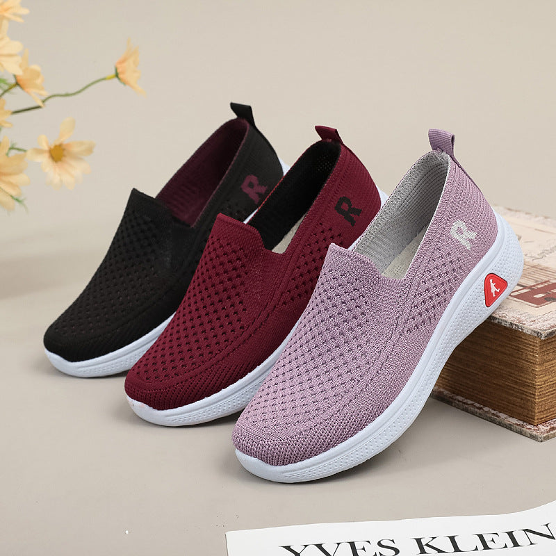 Damen Atmungsaktive Slip-On Freizeitschuhe mit rutschfester Sohle