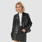 Steppjacke Damen Übergang aus reißfestem Kunstleder
