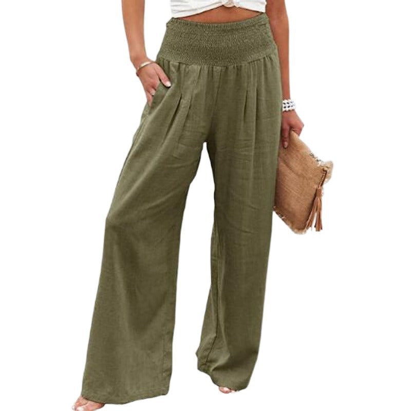 Damen weite Sommerhose mit elastischem Bund und komfortablem Schnitt R&B