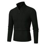 Herren Strickpullover mit hochabschließendem Reißverschluss und modernem Zopfmuster R&B