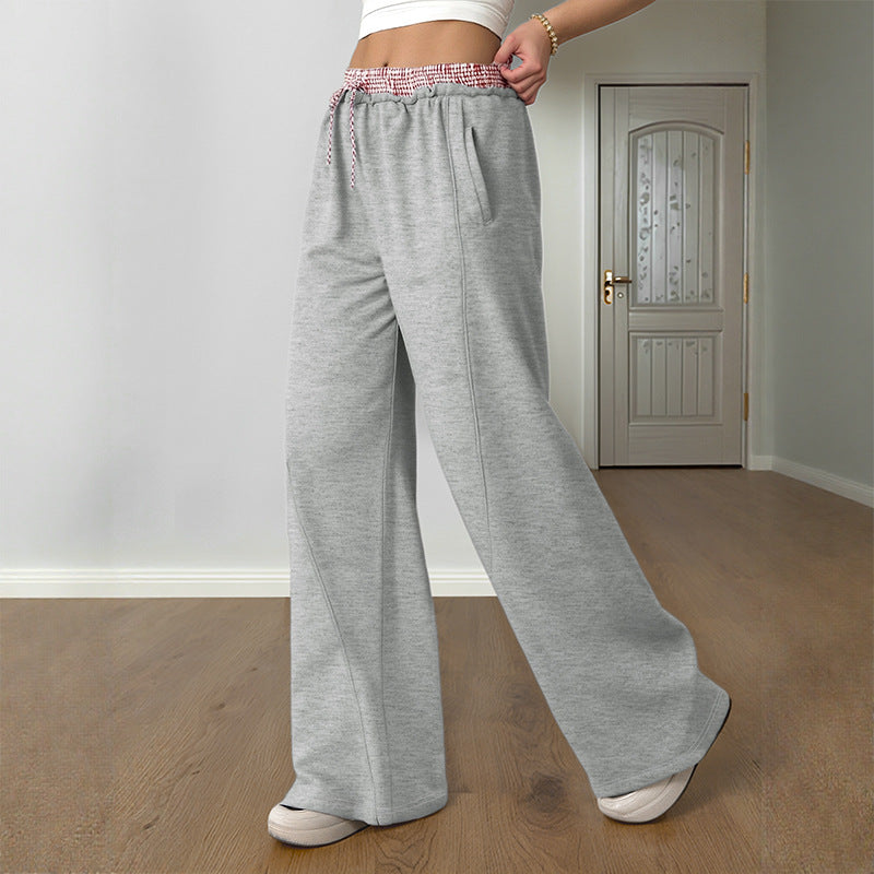 Damen Bequeme Weite Freizeithose mit elastischem Bund R&B