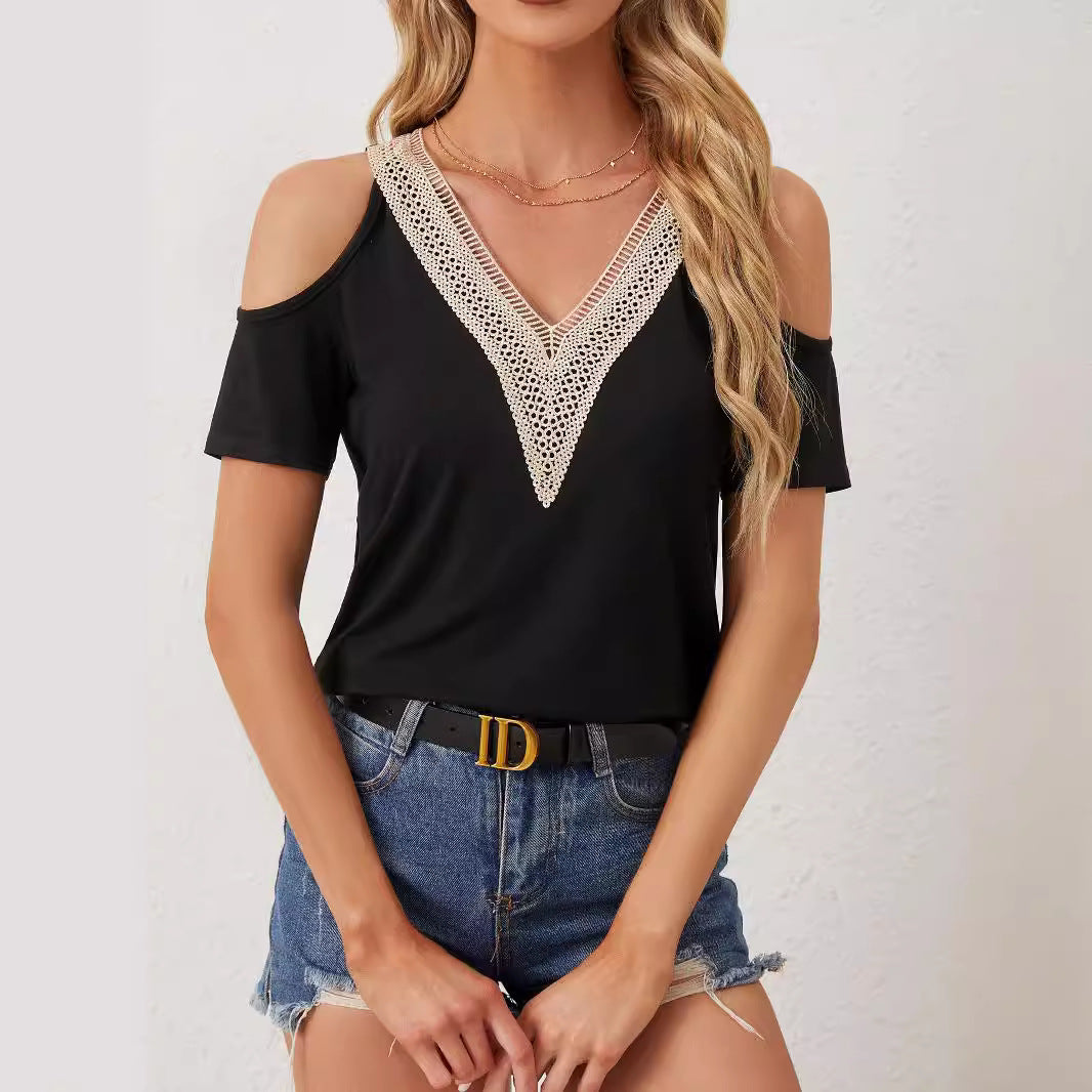 Damen Spitzen-Design Oberteil R&B