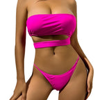 Damen Bikini-Set mit raffiniertem Bandeau-Oberteil und verführerischem Cut-Out R&B