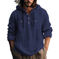 Herren lässiger Kapuzenpullover mit Knopfleiste und praktischen Taschen R&B
