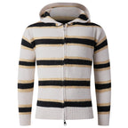 Damen Kapuzenpullover mit strukturierter Oberfläche und modernen Streifen