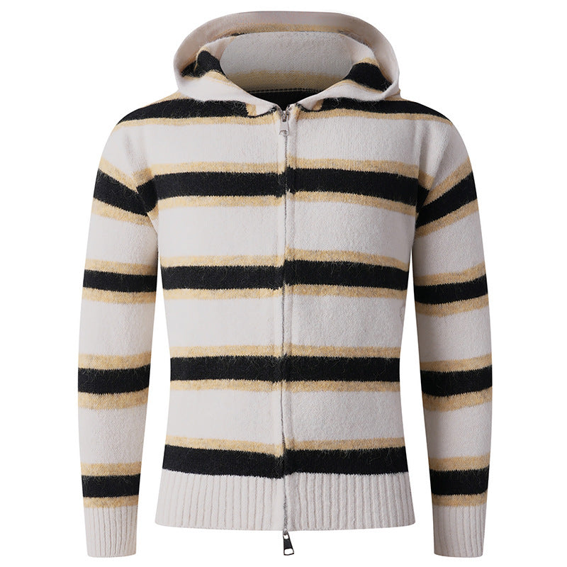 Damen Kapuzenpullover mit strukturierter Oberfläche und modernen Streifen
