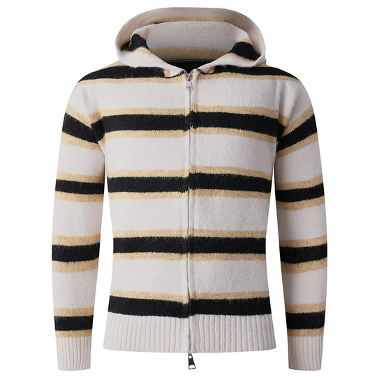 Damen Kapuzenpullover mit strukturierter Oberfläche und modernen Streifen R&B