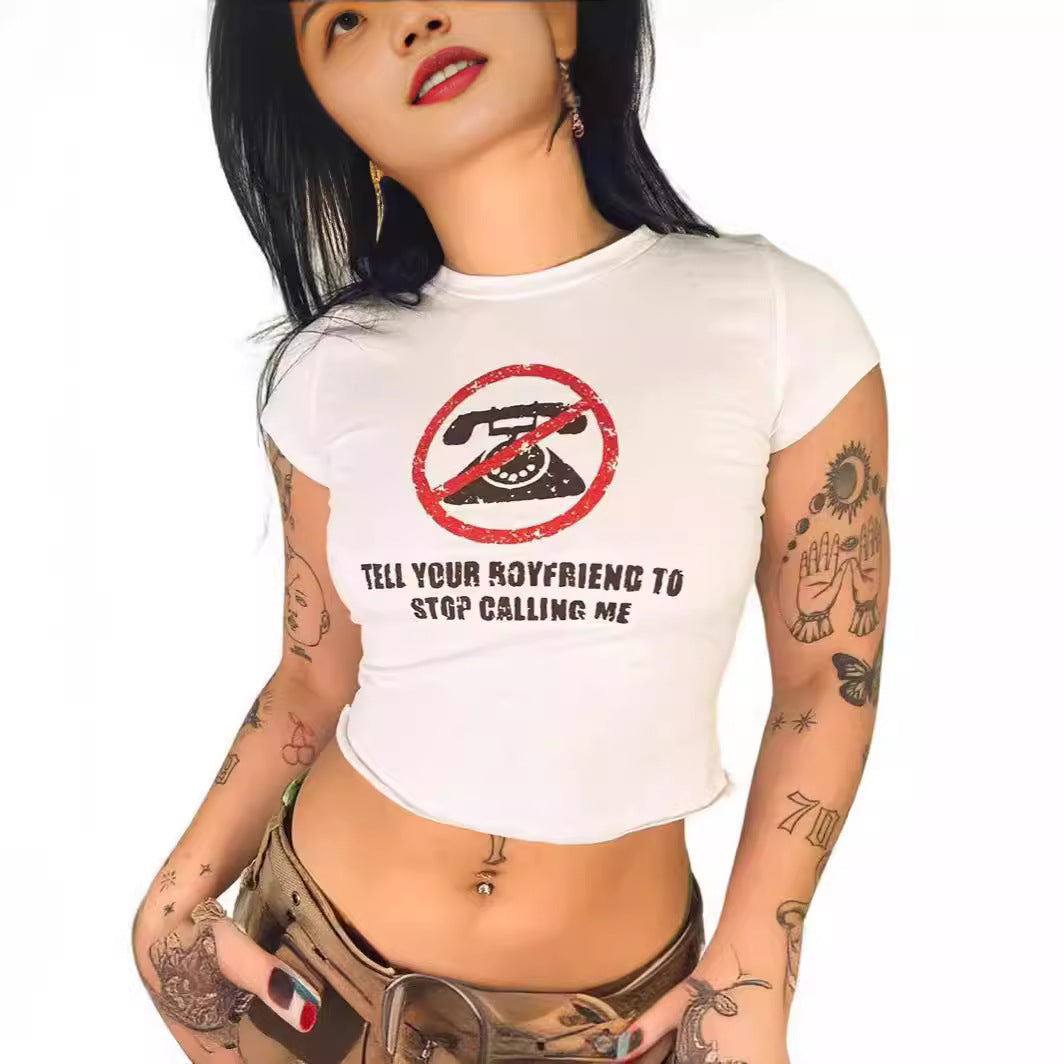 Damen Crop-T-Shirt mit Ihrem kreativen Spruch R&B