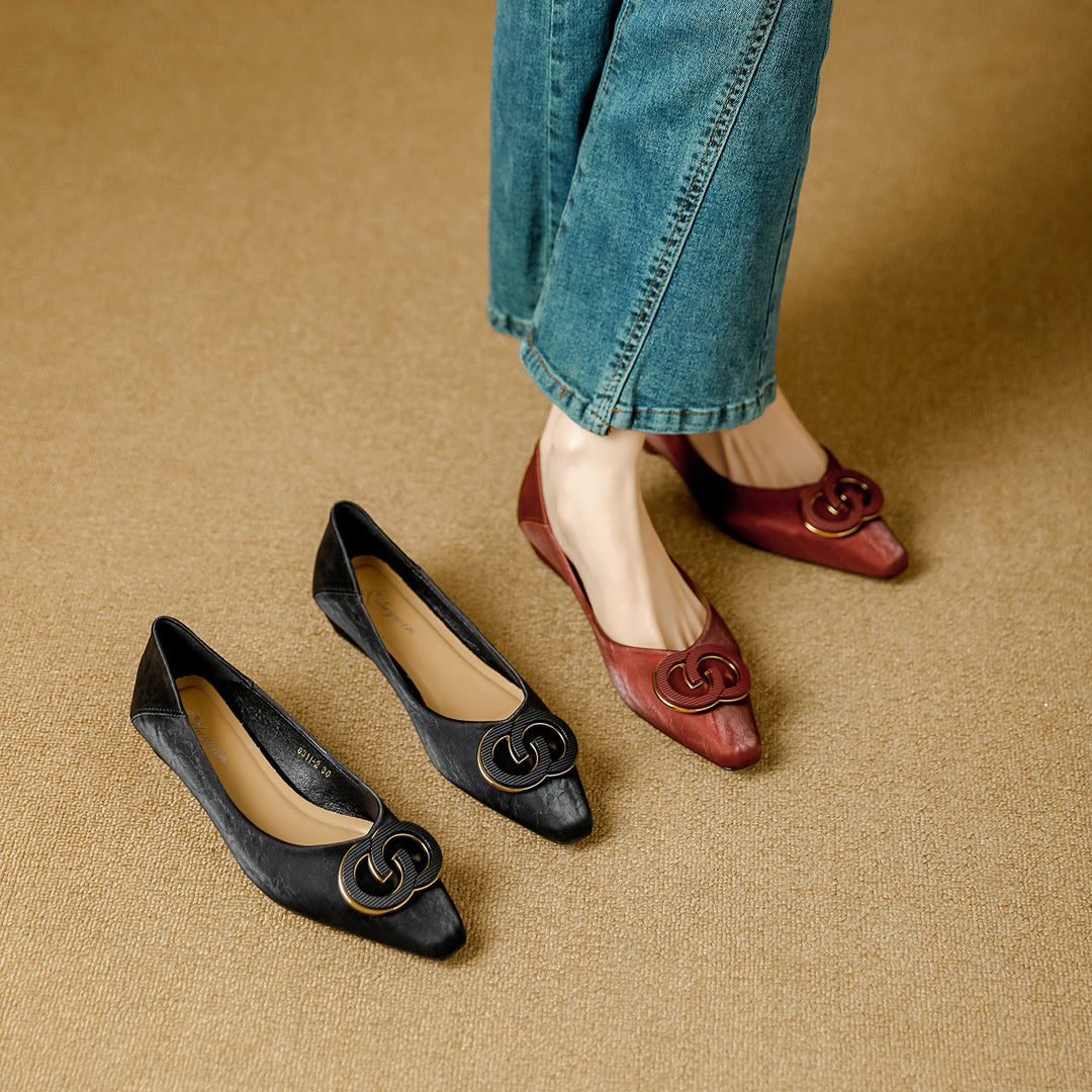 Damen Elegante Ballerinas mit luxuriösem Schmuckdetail R&B