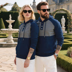 Herren modischer Kapuzenpullover mit strukturiertem GewR&Be und praktischen Knopfdetails R&B