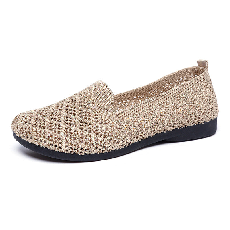 Damen atmungsaktive Slip-On Ballerinas aus luftdurchlässigem Material